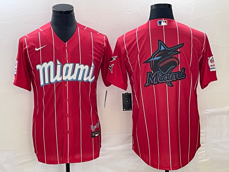 Men's Miami Marlins Red City Connect Team Jersey